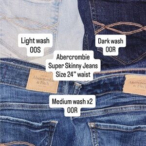 Abercrombie & Fitch Super Skinny Jeans Trio - Light, Medium, Dark Wash